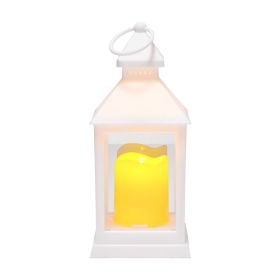 12 Pcs Decorative Candle Lantern, LED Electric Flameless Candle, Plastic LED Holder with Glass (Color: White, Quantity: 12 Pieces)